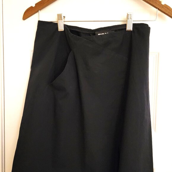 DKNY Women's Cotton midi A-line Skirt / Black / US 2 - Picture 9 of 15